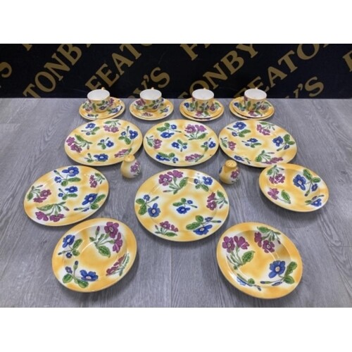 22 PIECES OF BRONY LANGWORTH POOLE PRIMULA POTTERY INCLUDES ...