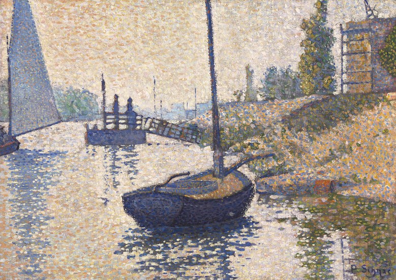 Paul Signac (1863-1935), Le ponton de la Félicité. Asnières (Opus no. 143)