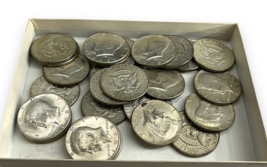 25 Kennedy Half Dollar Coins