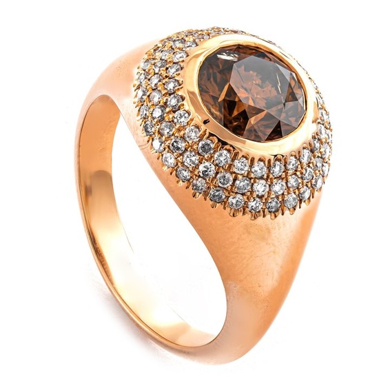 2.61 tcw VS1 Diamond Ring - 14 kt. Pink gold - Ring - 2.04 ct Diamond - 0.57 ct Diamonds