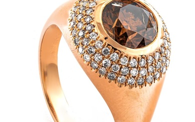 2.61 tcw VS1 Diamond Ring - 14 kt. Pink gold - Ring - 2.04 ct Diamond - 0.57 ct Diamonds
