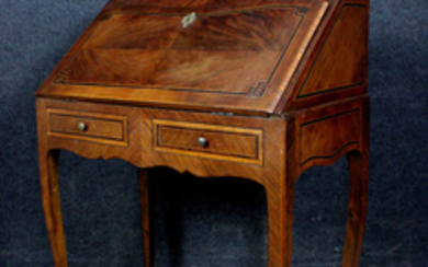 Scriban desk - Louis XV stile - Mahogany marquetry and precious wood - Ca. 1900