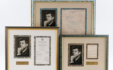 3 Framed President John F. Kennedy Documents