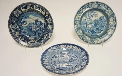 3 PIECE EARLY 19TH CENTURY BLUE TRANSFER WARE