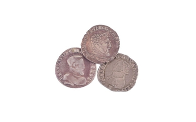 3 monnaies : Henri II 1547-1559. Teston 1555... - Lot 39 - Maison R&C, Commissaires-Priseurs Associés