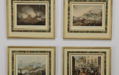 (5) 19th c. hand colored Napoleonic engravings