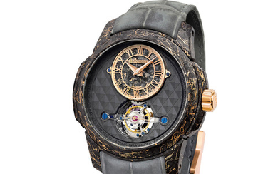 ATELIERS DE MONACO TOURBILLON – OCULUS 1297 ONLY WATCH Equipped with the manufacture dMc-980 calibre, the watch is designed, produced, and assembled in Ateliers de Monaco’s workshops. Its patented tourbillon movement called Tourbillon XP1 (eXtreme...