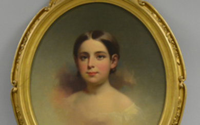 Attributed to Samuel Bell Waugh (American, 1814-1885) Portrait of Gertrude Monroe Smith