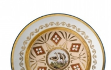 A Berlin KPM porcelain plate with painted mic ...