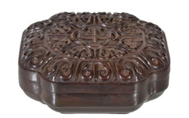 A Chinese Huanghuali box and cover