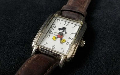 Disney Mickey Mouse Stainless Steel With Leather Band