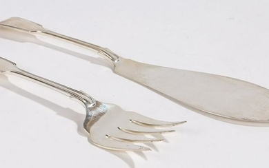 Pair of George V silver fish servers, Sheffield 1934