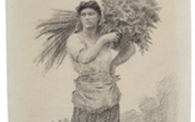 Jules-Adolphe-Aime-Louis Breton (French, 1827-1906), The gleaner