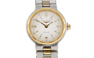 LONGINES - a lady's bi-colour Conquest bracelet watch with a Mappin & Webb bracelet watch.
