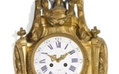 A Louis XVI-style gilt bronze cartel wall clock, French, circa 1890