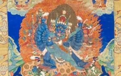 Mahavarabhairava Tibet ca 19° siècle Détrempe…