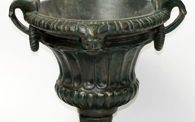 Maitland Smith painted terra cotta handled urn