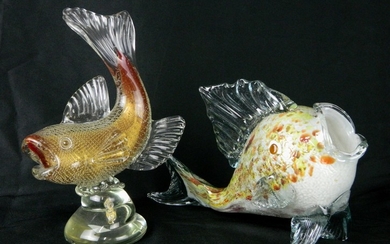 2 Murano Glass fish