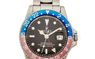 Rolex. A stainless steel automatic dual time calendar bracelet watch with "Pepsi" bezel