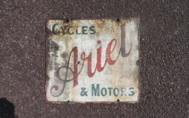 An Ariel Cycles & Motors vitreous enamelled double-sided sign