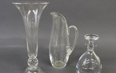 Steuben Glass Pitcher With Vase and Bottle