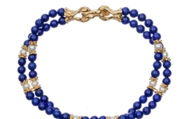 Gilbert Albert, bracelet billes lapis perles culture