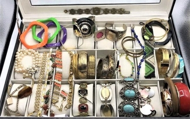 [40] Assorted Costume Jewelry Bracelets, Bangles
