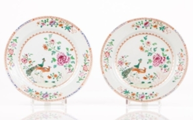 A pair of plates Chinese export porcelain Polychr…