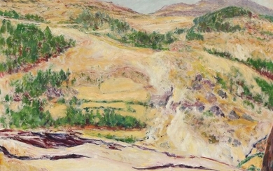 Sigurd Swane: Landscape. Signed SSw. Oil on canavas. 76×83 cm.