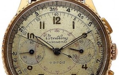 54039: Breitling 18k Rose Gold Chronomat Chronograph Wr