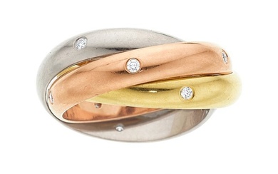 55039: Cartier Diamond, Gold Ring Stones: Full-cut dia