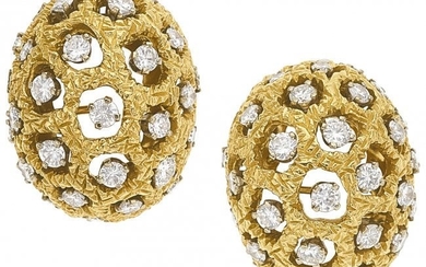55039: Diamond, Platinum, Gold Earrings, Georges L'Enfa