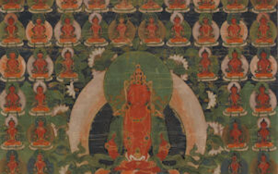 A pair of thangkas depicting Amitayus
