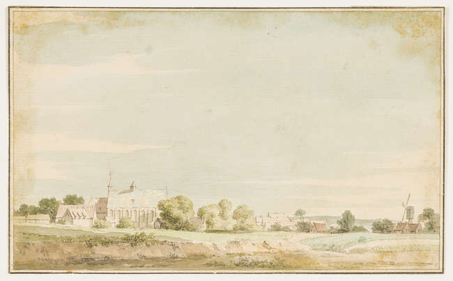Fisher (John, Bishop of Salisbury, friend of Constable, 1748-1825) Landscape with Church and windmill; together with a good group of 59 other watercolours by various hands, predominantly English landscapes, all unframed, 19th century (60)