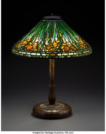 79039: Tiffany Studios Leaded Glass and Patinated Bronz