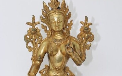 Tibetan Seated Gilt Bronze Buddha Figure