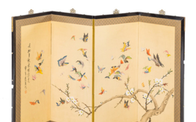 Chinese four-panel wall screen
