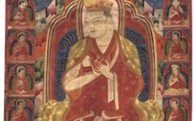 A THANGKA DEPICTING JIGTEN WANGCHUK Tibet, 16th Century