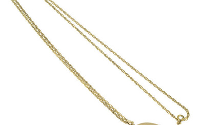 9ct gold enamel locket pendant & chain