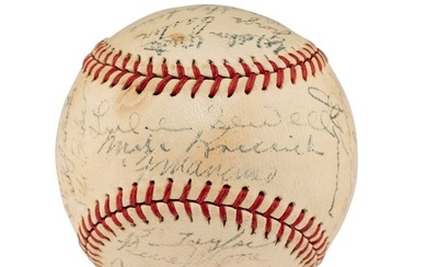 A 1944 St. Louis Browns Team Signed Autograph Baseball Featuring Multiple Hall of Famers (JSA Letter