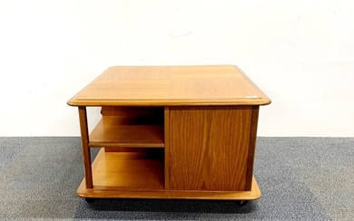 A 1970's teak coffee table, 76.5 x 76.5 x 45.5cm.
