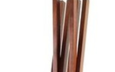 A 20th Century mahogany easel Adjustable folding frame,...