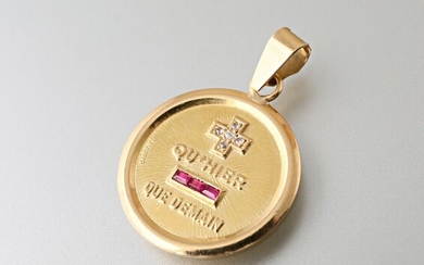 A. Augis, médaille d'amour ronde en or jaune... - Lot 39 - Vasari Auction