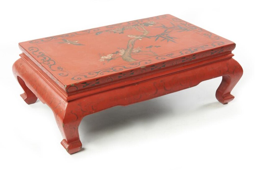 A CHINESE TIANQI LACQUER KANG TABLE QING DYNASTY (1644-1912), 19TH/EARLY 20TH CENTURY