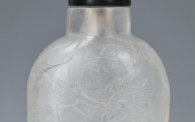 A Chinese Carved Rock Crystal Snuff Bottle
