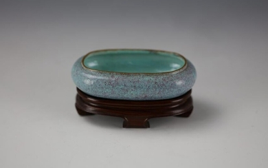 A Chinese Splash-Glazed LuJunYou Porcelain Water Pot