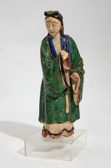 A Chinese glazed pottery figure