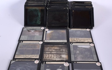 A Collection of antique magic lantern photographic slides of...