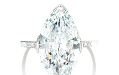 A Diamond Ring, Circa 1912, 5.57克拉 D/VS2 欖尖形鑽石戒指, 約1912年5.57克拉 D/VS2 欖尖形鑽石戒指, 約1912年