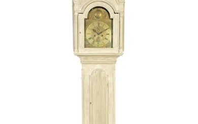 A Dutch Painted Tall Case Clock Height 84 1/2 x width